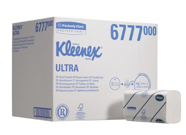 Бумажные полотенца в пачках KLEENEX Ultra, белые (цена за коробку), Арт.6777 Бумажные полотенца в пачках KLEENEX Ultra, белые (цена за коробку), Арт.6777