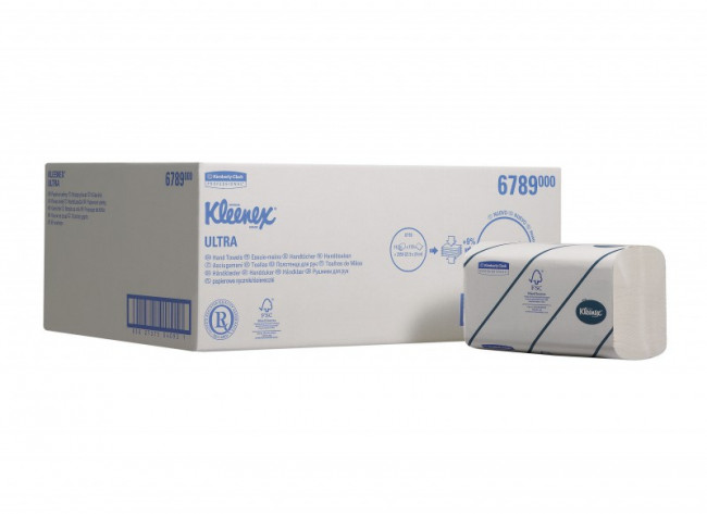 Бумажные полотенца в пачках KLEENEX Ultra, белые двухслойные, Арт.6789 Бумажные полотенца в пачках KLEENEX Ultra, белые двухслойные, Арт.6789