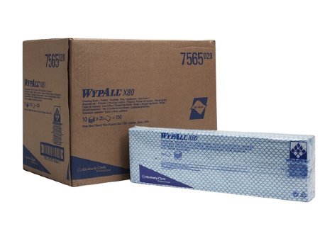 Протирочные салфетки WypAll® X80, нетканые, в пачках, синие (цена за упаковку)