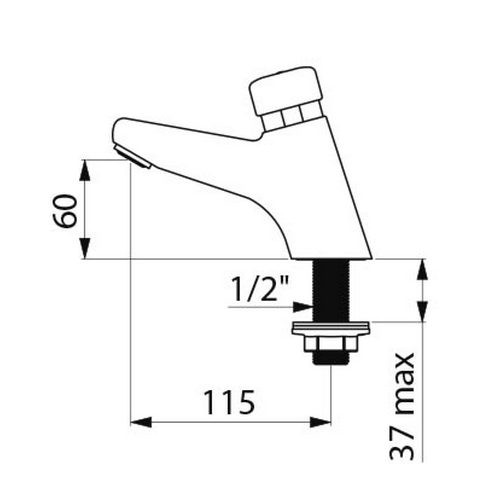 Кран Delabie TEMPOSTOP 2, порционный (раковина), Арт.702000 Кран Delabie TEMPOSTOP 2, порционный (раковина), Арт.702000