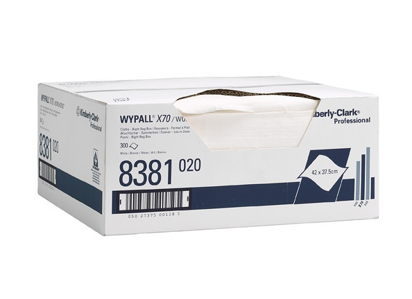 Протирочный материал WypAll® X70, упаковка Rag Box, Белый, Арт.8381 Протирочный материал WypAll® X70, упаковка Rag Box, Белый, Арт.8381
