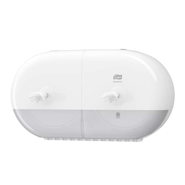Диспенсер туалетной бумаги Tork SmartOne на 2 рулона, белый, Арт.682000 Диспенсер туалетной бумаги Tork SmartOne на 2 рулона, белый, Арт.682000