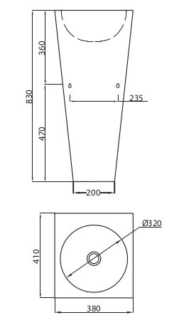 Раковина SENDA PRISMA FS Напольная, Арт.210630015 Раковина SENDA PRISMA FS Напольная, Арт.210630015